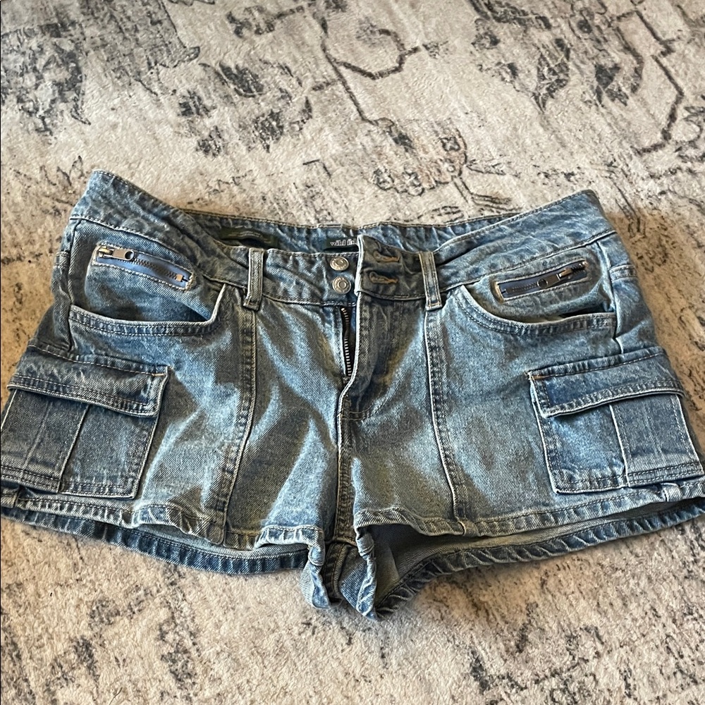 wild fable Light Blue Denim Cargo Shorts